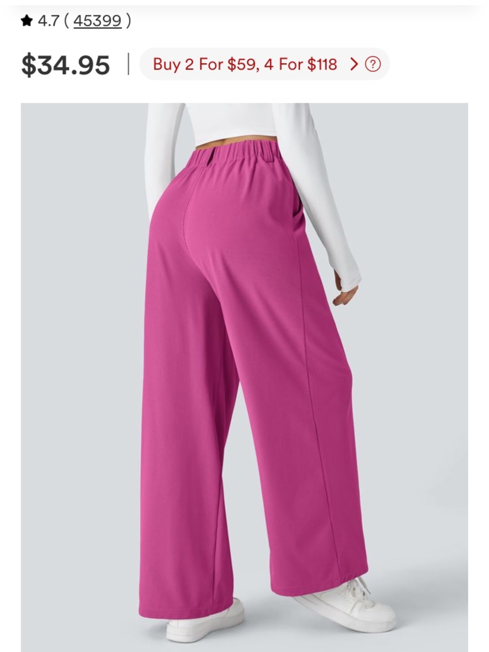 HALARA Wide-Leg Pleated Pants — Magenta Pink - Picture 2 of 8